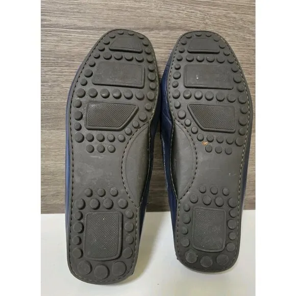 Donald J Pliner Mens Blue Leather Penny Loafers Size 13 Driving Shoes