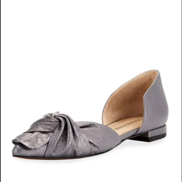 Donald J. Pliner Pennie Gunmetal Leather Flats