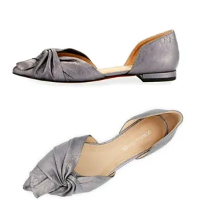 Donald J. Pliner Pennie Gunmetal Leather Flats
