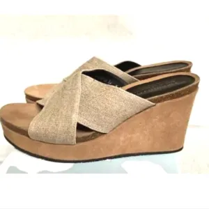 DONALD PLINER Crisscross Slip-On Wedge Sandals NWT