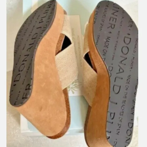 DONALD PLINER Crisscross Slip-On Wedge Sandals NWT