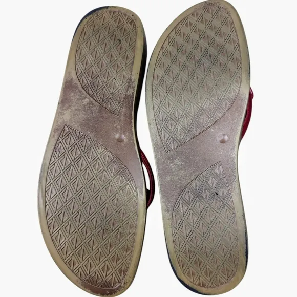 Donald Pliner Women's Fifi 24 Beaded Slip On Sandal Red Combo Women's Size 11