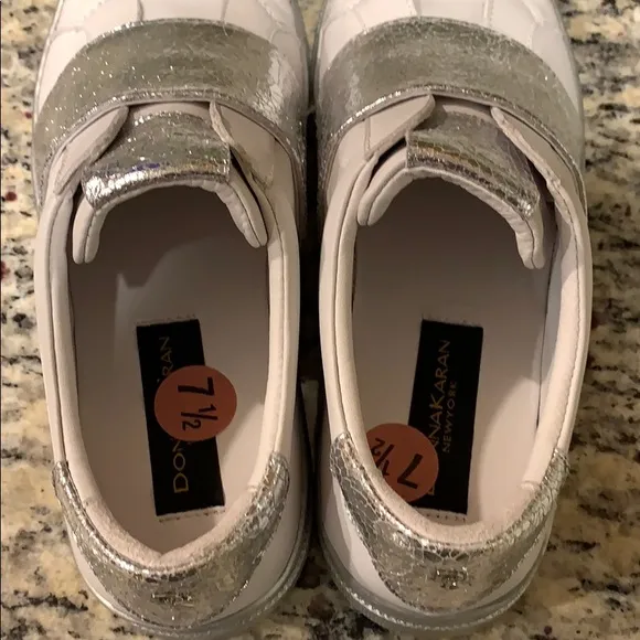 Donna Karan Metallic Pull-On Sneakers