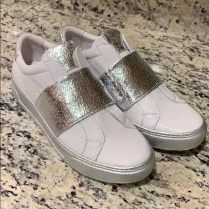 Donna Karan Metallic Pull-On Sneakers