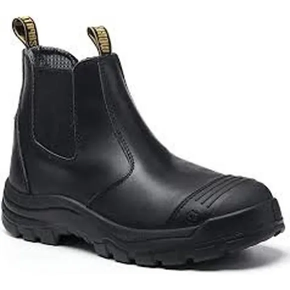 Double H Chelsea Black Leather Safety Work Boots