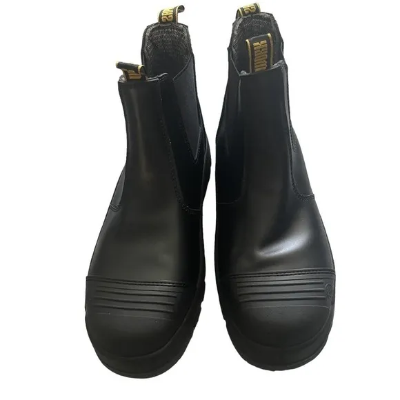 Double H Chelsea Black Leather Safety Work Boots