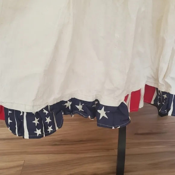 Double K Klothing Company | Cream Americana Multi Tiered Cotton Maxi Skirt