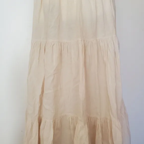 Double K Klothing Company | Cream Americana Multi Tiered Cotton Maxi Skirt