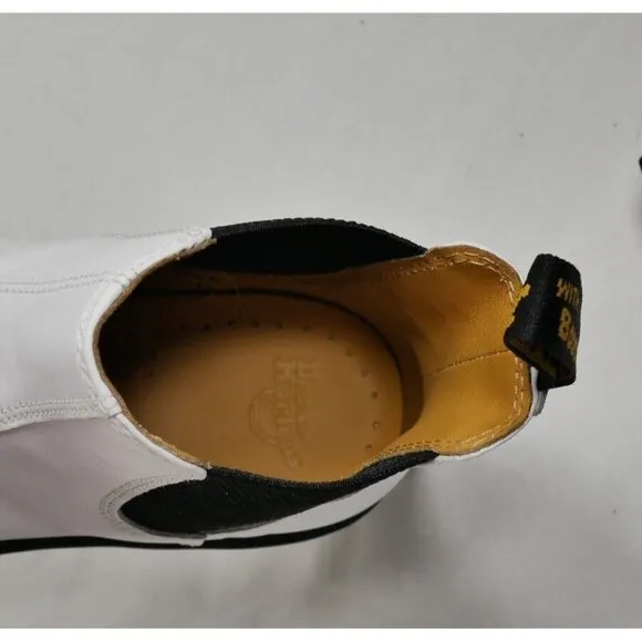 Dr. Doc Martens Chelsea Ankle Boots 2976 Smooth Leather White Wms Size US 10 EUC