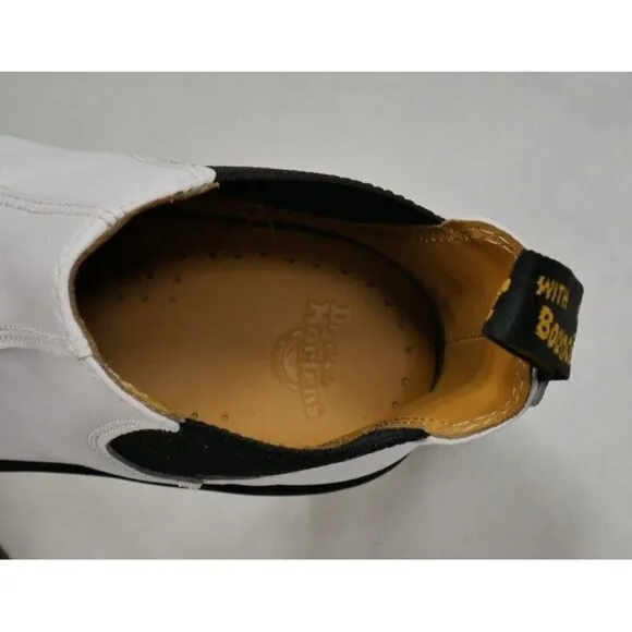 Dr. Doc Martens Chelsea Ankle Boots 2976 Smooth Leather White Wms Size US 10 EUC