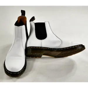 Dr. Doc Martens Chelsea Ankle Boots 2976 Smooth Leather White Wms Size US 10 EUC