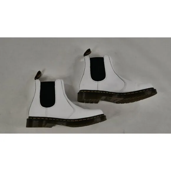Dr. Doc Martens Chelsea Ankle Boots 2976 Smooth Leather White Wms Size US 10 EUC