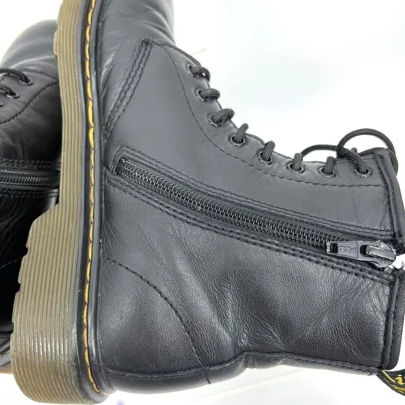 Dr. Doc Martens Kids Size 3 1460 J Combat Boots Black