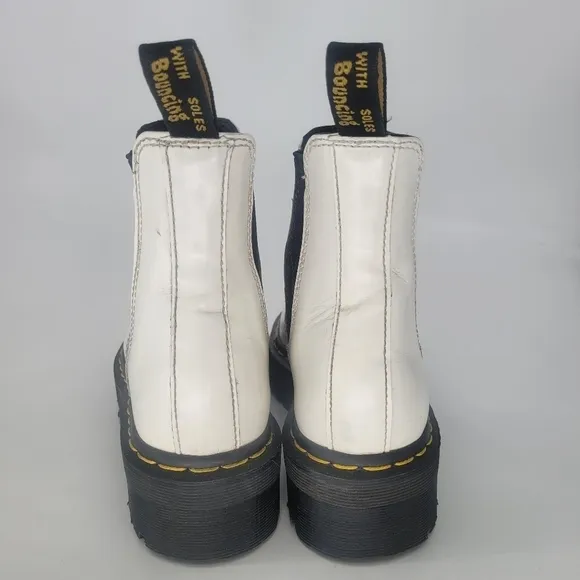 Dr marten white 2976 quade arcadia LEATHER PLATFORM CHELSEA BOOTS size 6