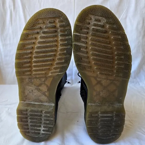 Dr Martens 10183 Women's Leather 14 Eye Combat Lace Up/Zip Boots Black Size 6