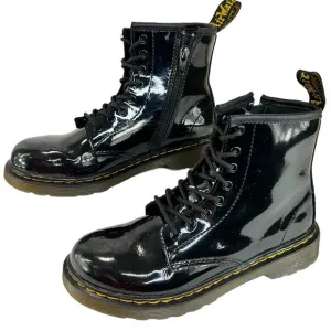 Dr. Martens 1460 Black Patent Leather Combat Boots Girls 3 Lace Up Combat