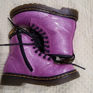 Dr Martens 1460 Glittery Pink Combat Boots Uk 7 US 8