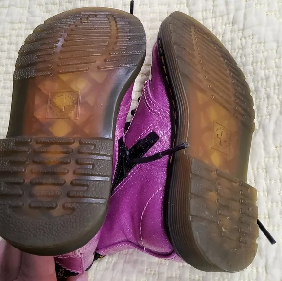 Dr Martens 1460 Glittery Pink Combat Boots Uk 7 US 8