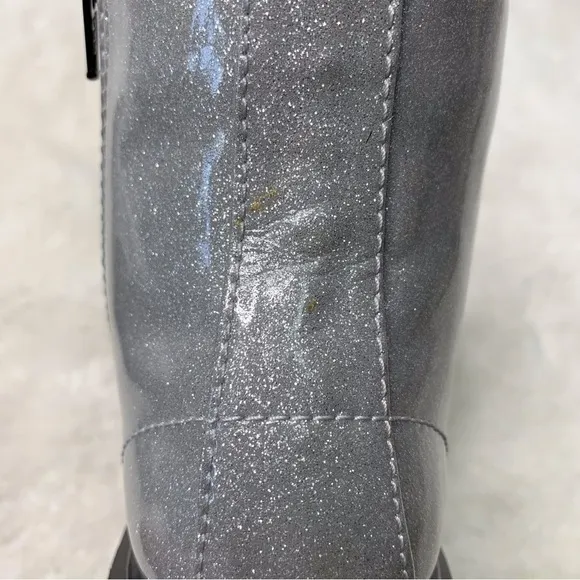 Dr Martens 1460 Kid's Silver Glitter Boots Size 3