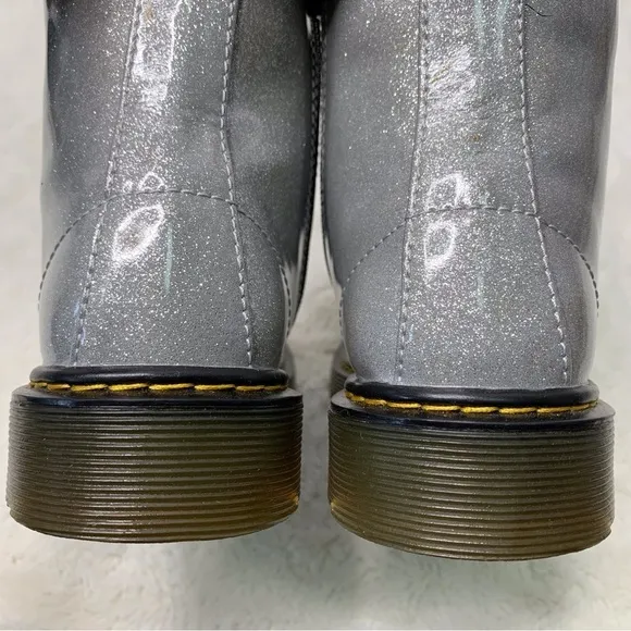 Dr Martens 1460 Kid's Silver Glitter Boots Size 3