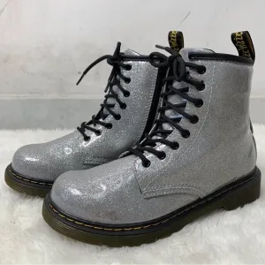 Dr Martens 1460 Kid's Silver Glitter Boots Size 3