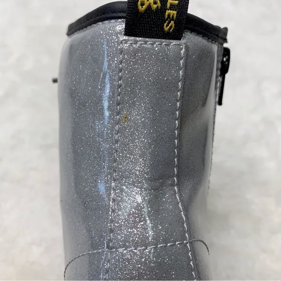 Dr Martens 1460 Kid's Silver Glitter Boots Size 3