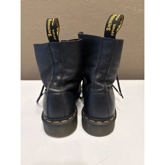 Dr. Martens 1460 Pascal Original Combat Boots Black Leather Womens 8