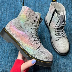 Dr. Martens 1460 Pascal Rainbow Iridescent Combat Boots