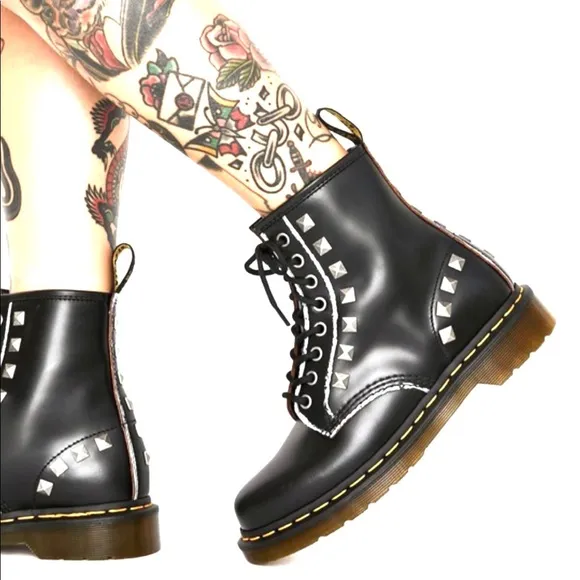 Dr. Martens 1460 Stud Black Boots.