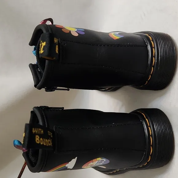 Dr. Martens 1460 T For Pride Leather Rainbow Love Black Combat Boots (size 8)