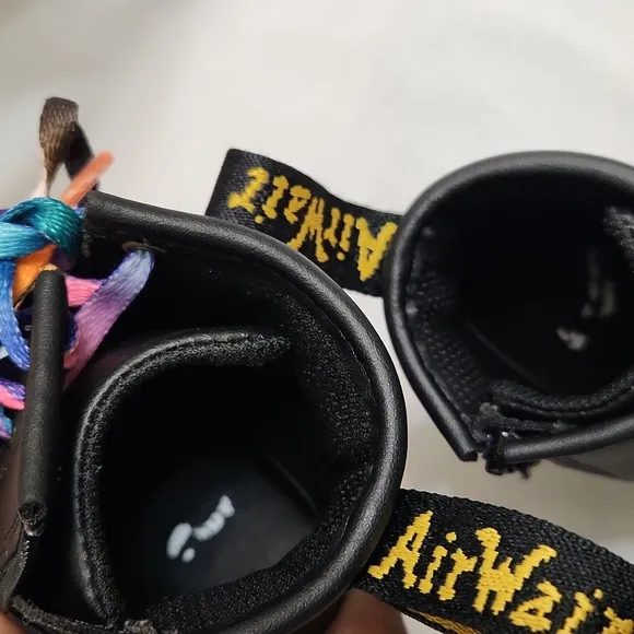 Dr. Martens 1460 T For Pride Leather Rainbow Love Black Combat Boots (size 8)