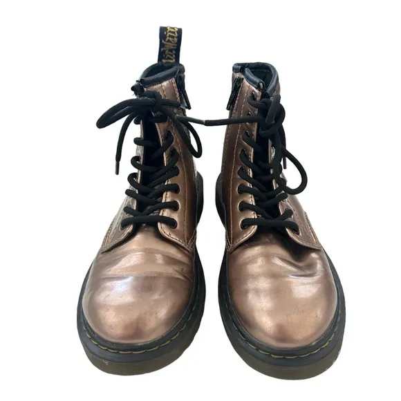 Dr. Martens 1460J Kid Youth Combat Boots Rose gold size US1 youth Zipper closure