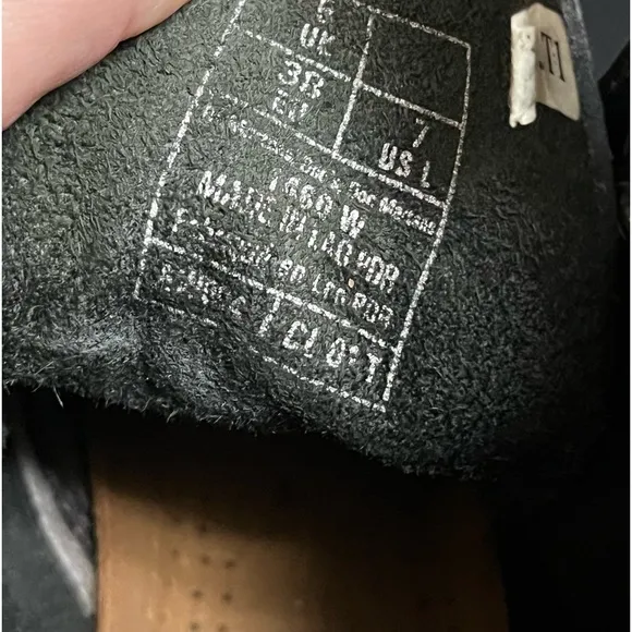 Dr Martens 1460W 8-Eye Combat Boots Black Size 7