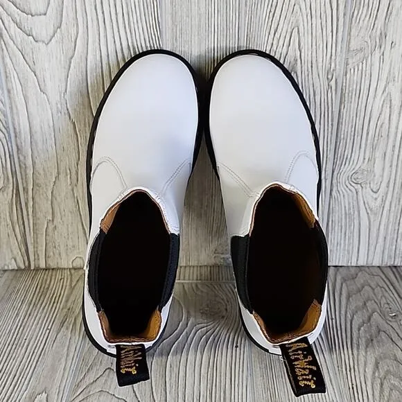 Dr. Martens 2976 White Chelsea Boots, Combat Boots, Women's Size 10, NEW