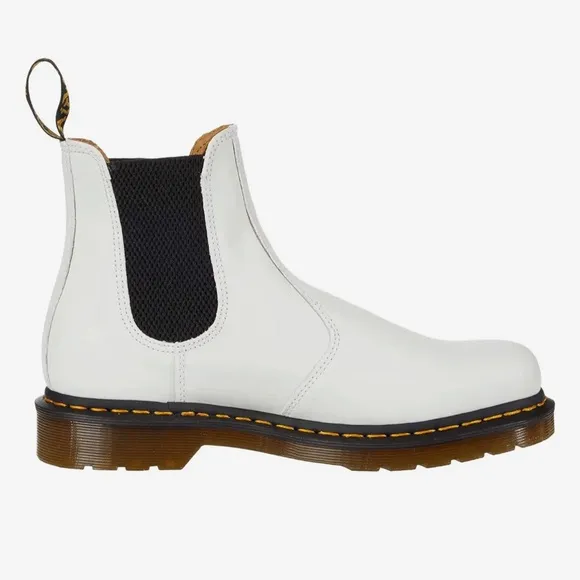 Dr. Martens 2976 Yellow Stitch Smooth Leather Chelsea Boots NEW