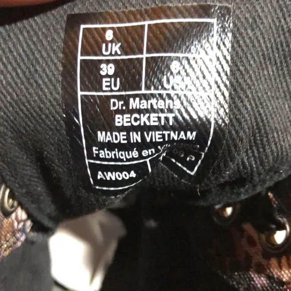 Dr. Martens Beckett Black Floral Combat Boots