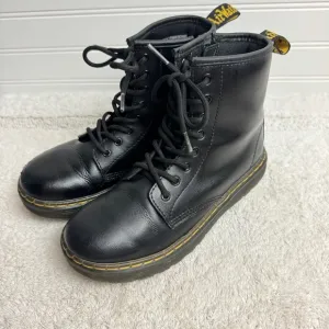 Dr. Martens Big Kid Boots Smooth Leather size 3 black Combat Lace up AW004