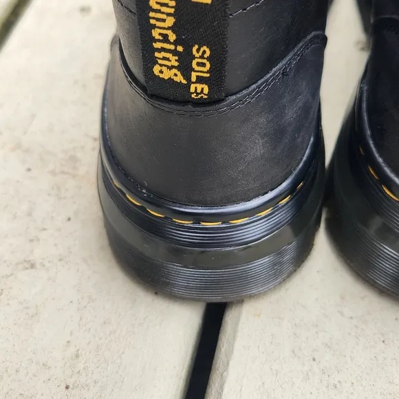Dr. Martens Black Bonny Leather Moto Combat Boots Unisex Men's Size 8 Ladies 9