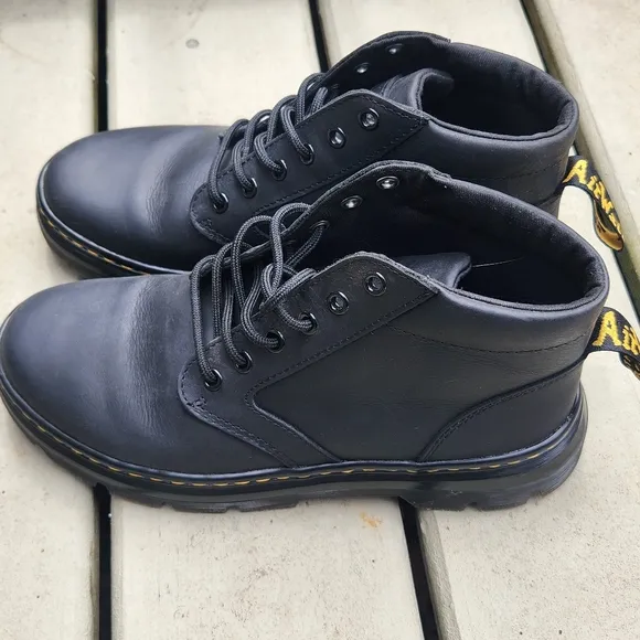 Dr. Martens Black Bonny Leather Moto Combat Boots Unisex Men's Size 8 Ladies 9
