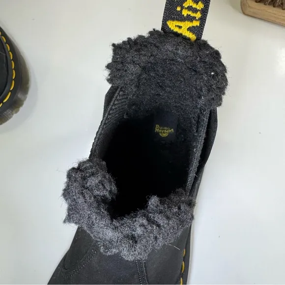 Dr Martens Black Outlaw Leather WinterGrip Chelsea Boots 2976 WG Women's Size 5