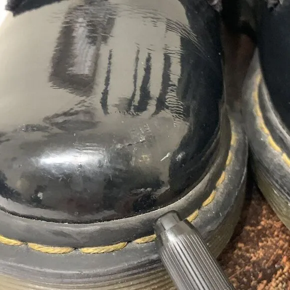 Dr. Martens Black Patent Leather Size UK 5 US 7 L Lace Up 1460W Doc Combat Boots