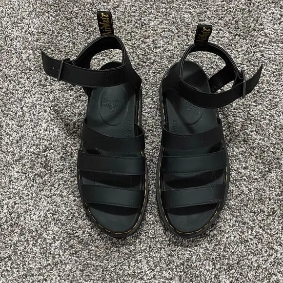 Dr martens Blaire hydro black 3 strap sandals size 9