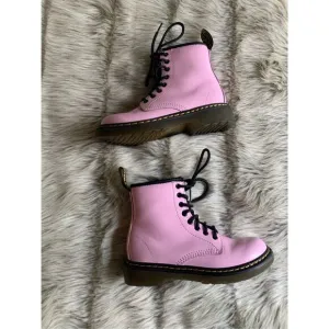 Dr. Martens Boots Pink Girls Size 13 combat moto patent leather Barbie