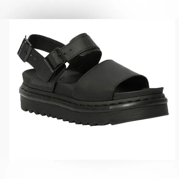 Dr martens boss hydro black leather sandals size 7
