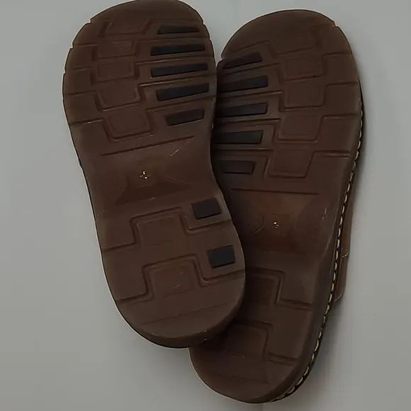 DR. MARTENS BROWN PEBBLED LEATHER SLIP ON SANDALS MENS 14