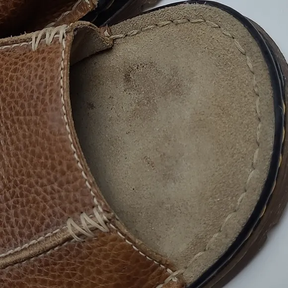 DR. MARTENS BROWN PEBBLED LEATHER SLIP ON SANDALS MENS 14