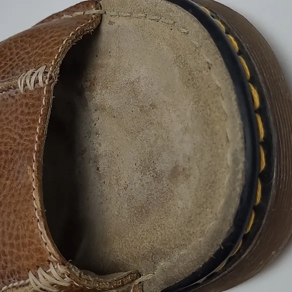 DR. MARTENS BROWN PEBBLED LEATHER SLIP ON SANDALS MENS 14