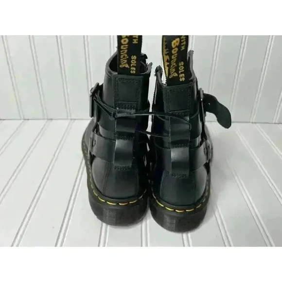 Dr Martens Christofor Leather Harness Black Boots Combat W 6 M 5 NEW No Box