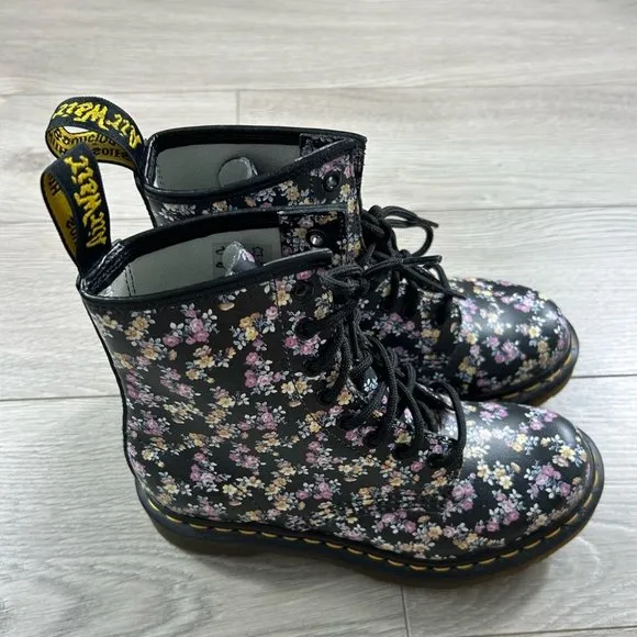 Dr Martens Clemency 1460 Floral Leather Combat Boots