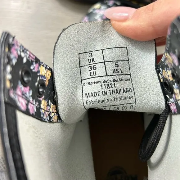 Dr Martens Clemency 1460 Floral Leather Combat Boots